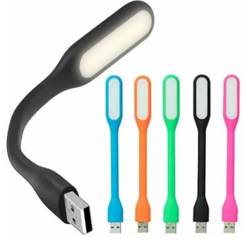 Lampara LED USB flexible color VERDE luz portatil linterna leer bateria  externa