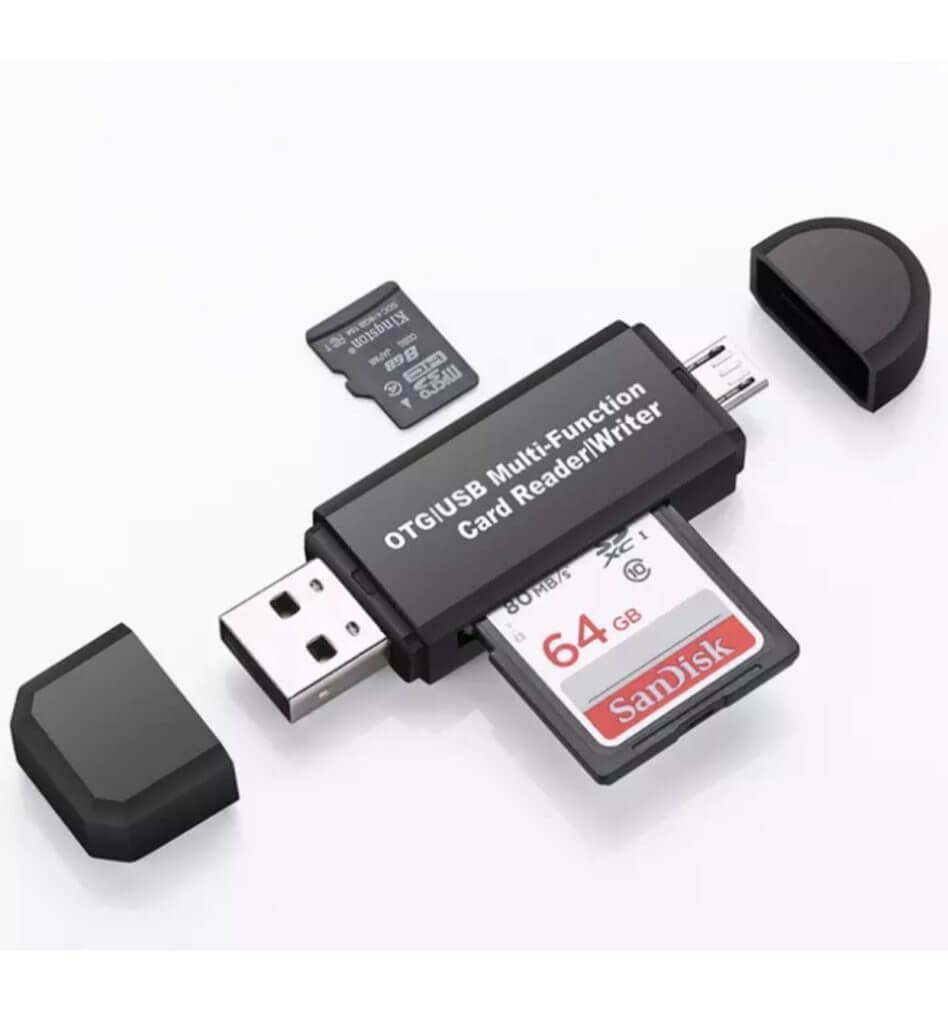Adaptador micro usb otg a usb y micro sd port til shop