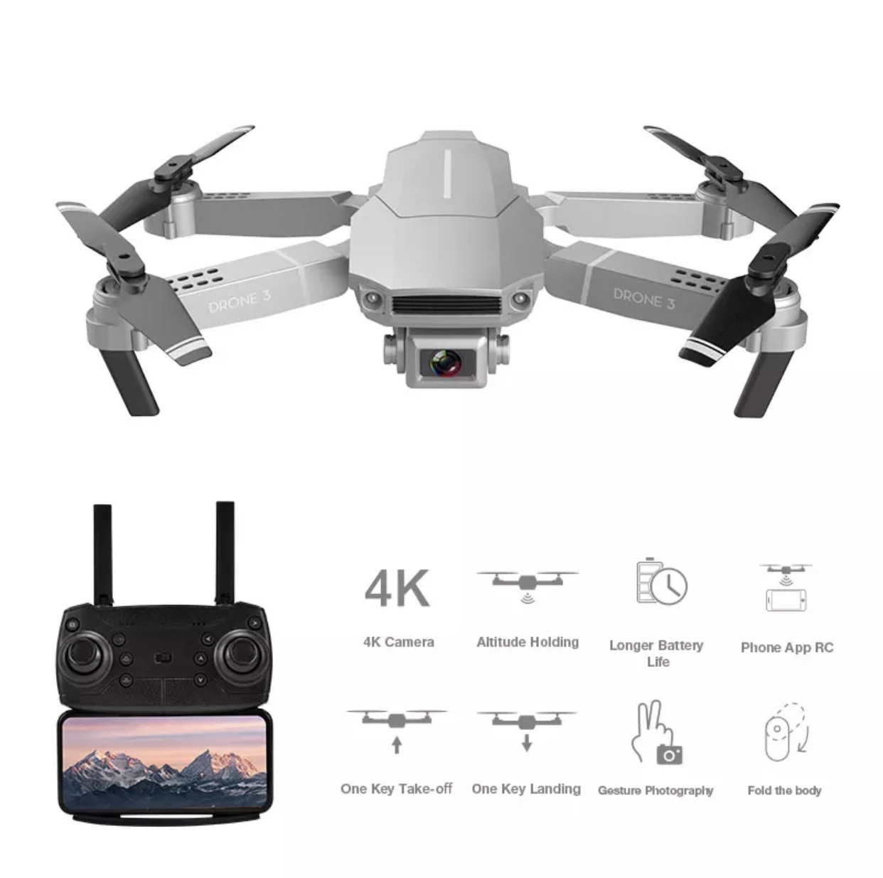 Dron Profesional Ls-e88 Con Cámaras Duales + 4 Baterías