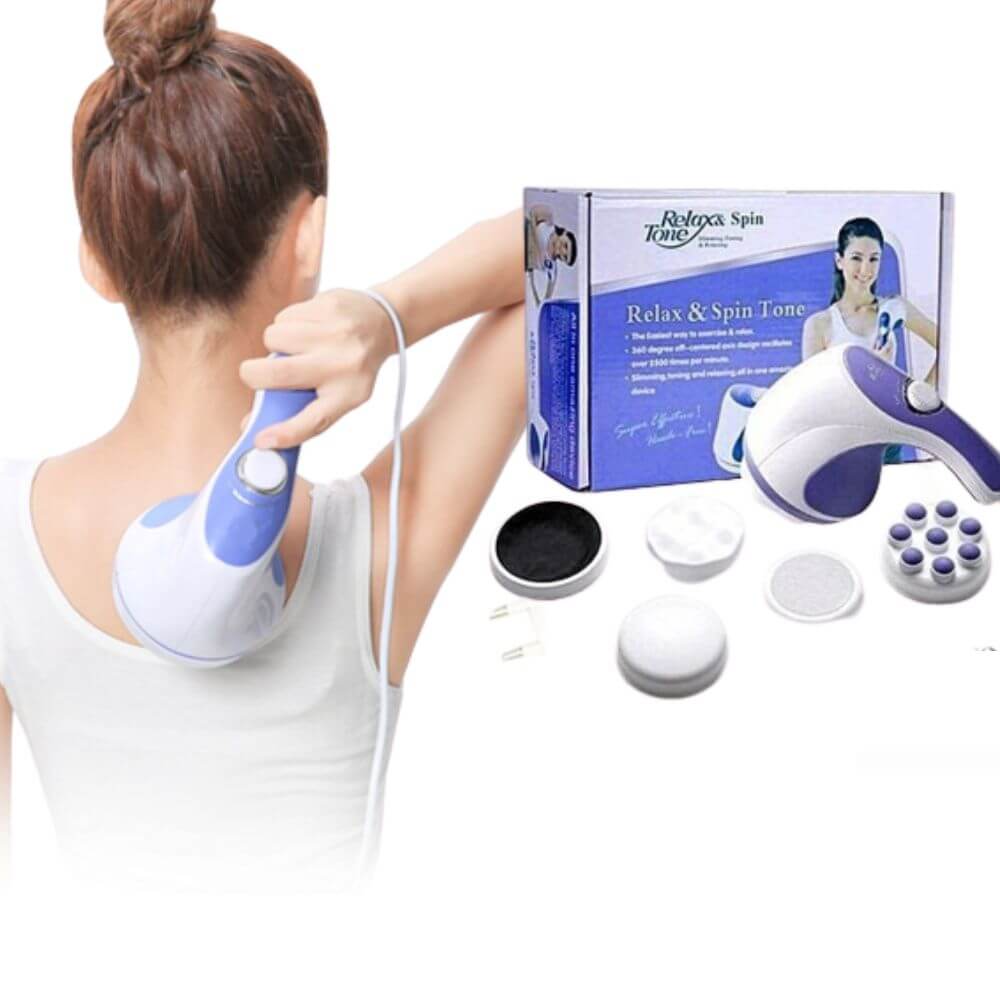 CCHM Masajeador eléctrico de cuerpo completo 5 en 1, tono de relajación  completa, color azul