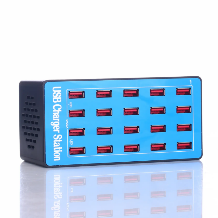 Estación de Carga Multipuerto USB de 20 Puertos – Carga Rápida