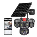 Camara De Seguridad Solar De Triple Lente Wifi