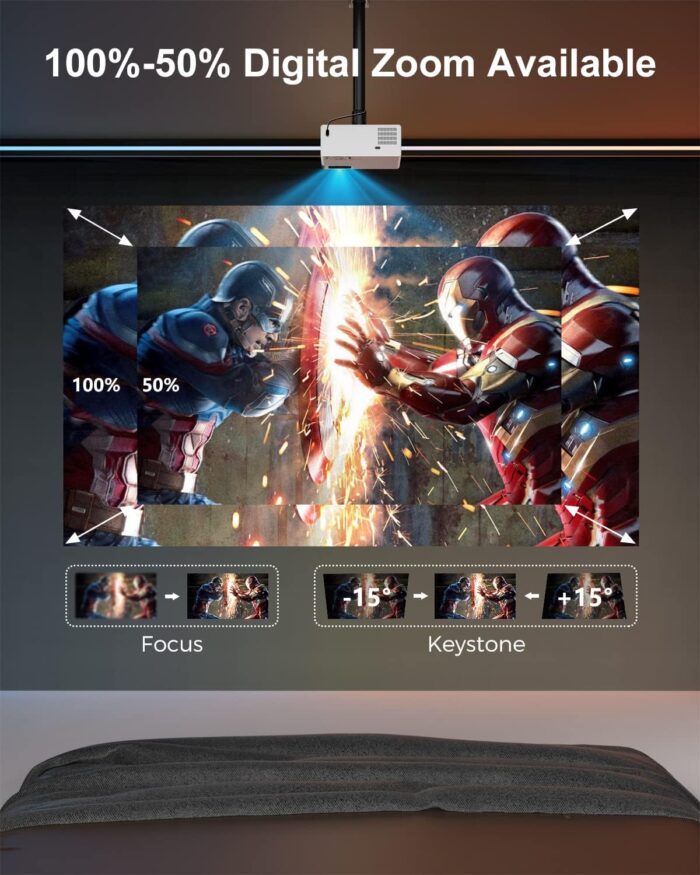 Proyector Fudoni Full HD 1080P WiFi y Bluetooth - Imagen 2