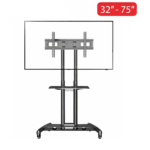 Soporte Móvil Para TV con Repisa Ajustable – Para Pantallas de 32” a 75”