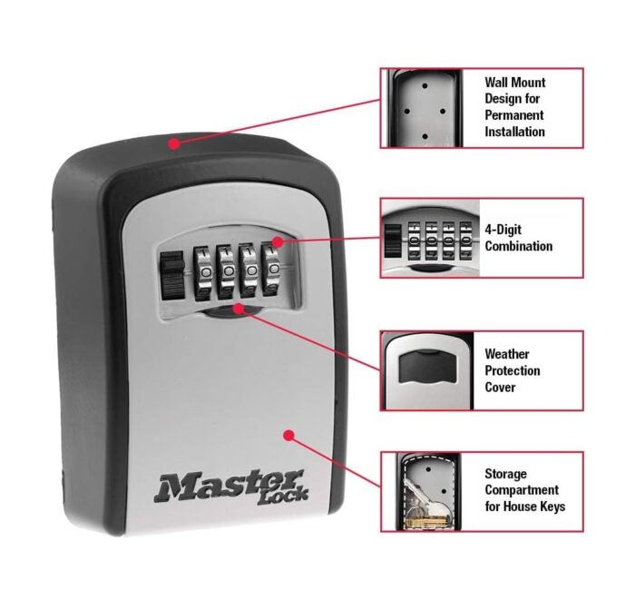 Caja De Bloqueo De Llaves Master Lock Con Combinación De 4 Dígitos - Imagen 2