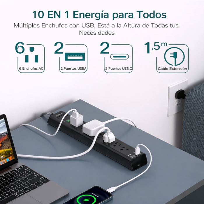 Regleta Addtam / Proteccion De Voltage - Imagen 2