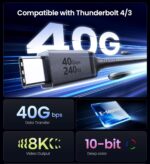Cable Thunderbolt 4 USB C a USB C 2M 240W (40Gbps) - Imagen 3