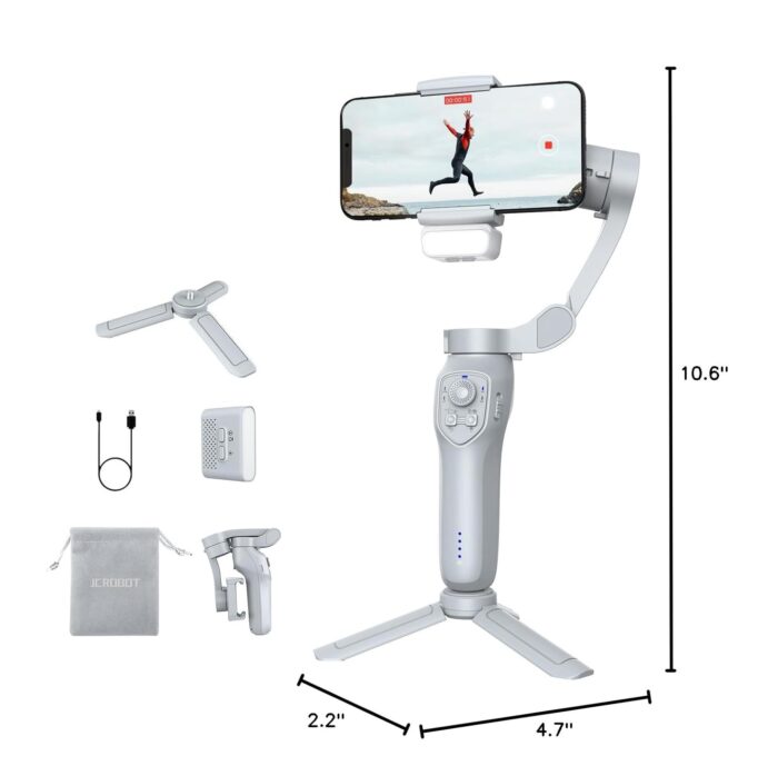 Gimbal Estabilizador De Teléfono De 3 Ejes Con Luz De Relleno Ajustable - Imagen 2