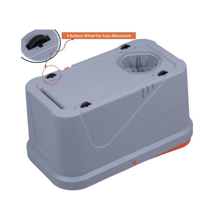 Suape Giratorio Con Ruedas Con Cubeta y Escurridor De Acero Inoxidable - Imagen 2