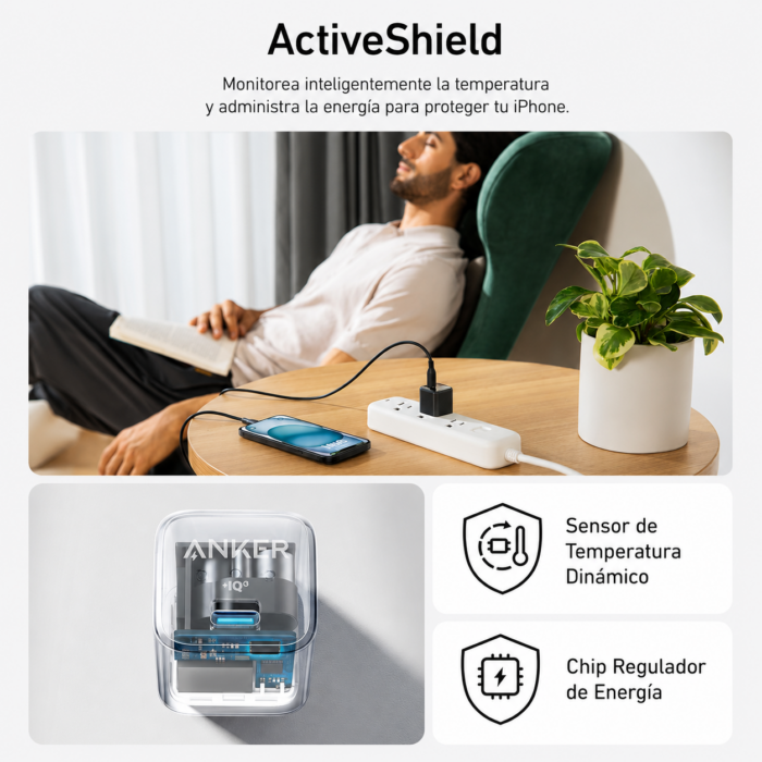 Cargador USB-C Anker 511 Nano Pro – De 20W Con Carga Rápida PIQ 3.0 - Imagen 3