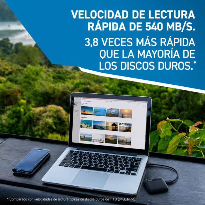 Disco Duro SSD Portátil Crucial X6 500GB USB-C (CT500X6SSD9) - Imagen 2