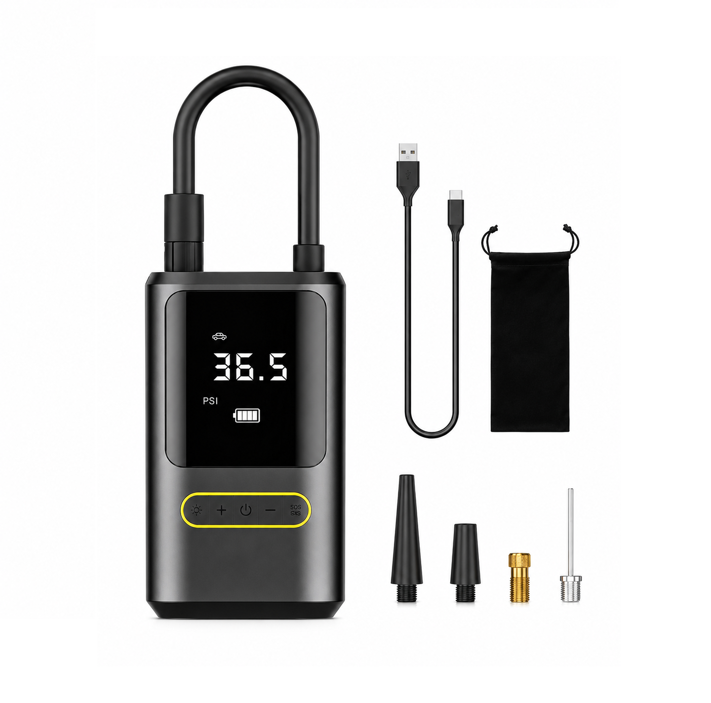 paosfsa Inflador De Aire Portátil Digital Recargable Para Carros, Motos, Bicicletas Y Pelotas